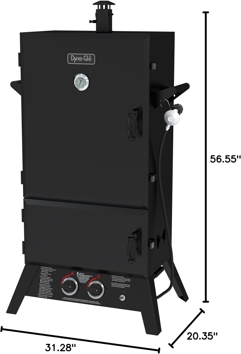 Dyna-Glo DGY784BDP 36" Vertical LP Gas Smoker, Black powder coat