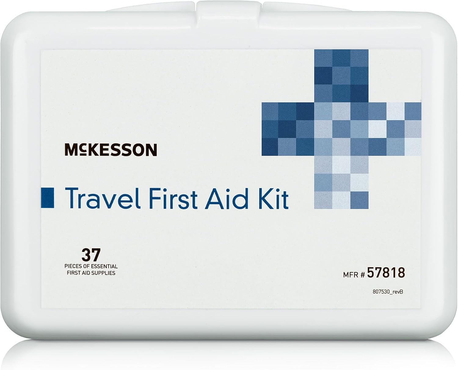 McKesson First Aid Kit - Travel Ready Portable Emergency Supplies for Minor Wound Care - Adhesive Bandages, Gauze Pads, Antiseptic Wipes