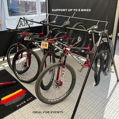 Feedback Sports A-Frame Portable Bike Storage Rack with Travel Bag, Black | Hangs up to 8 bikes for events and team pits