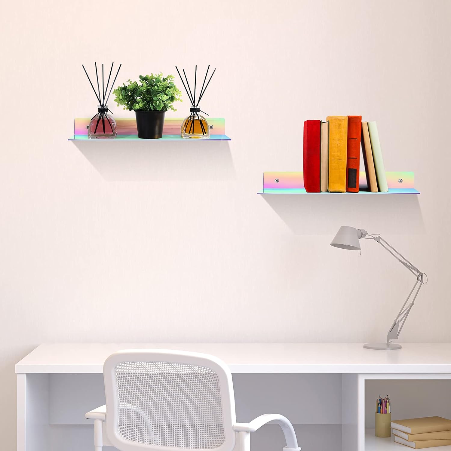 Blulu 8 Pcs Clear Acrylic Shelves 14 x 5 x 2 Inches Clear