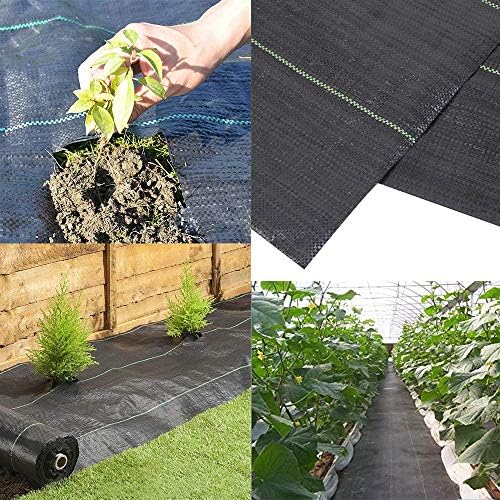 Goasis Lawn Weed Barrier Control Fabric Ground Cover Membrane Garden Landscape Driveway Weed Block Nonwoven Heavy Duty 125gsm Black,3FT x 100FT