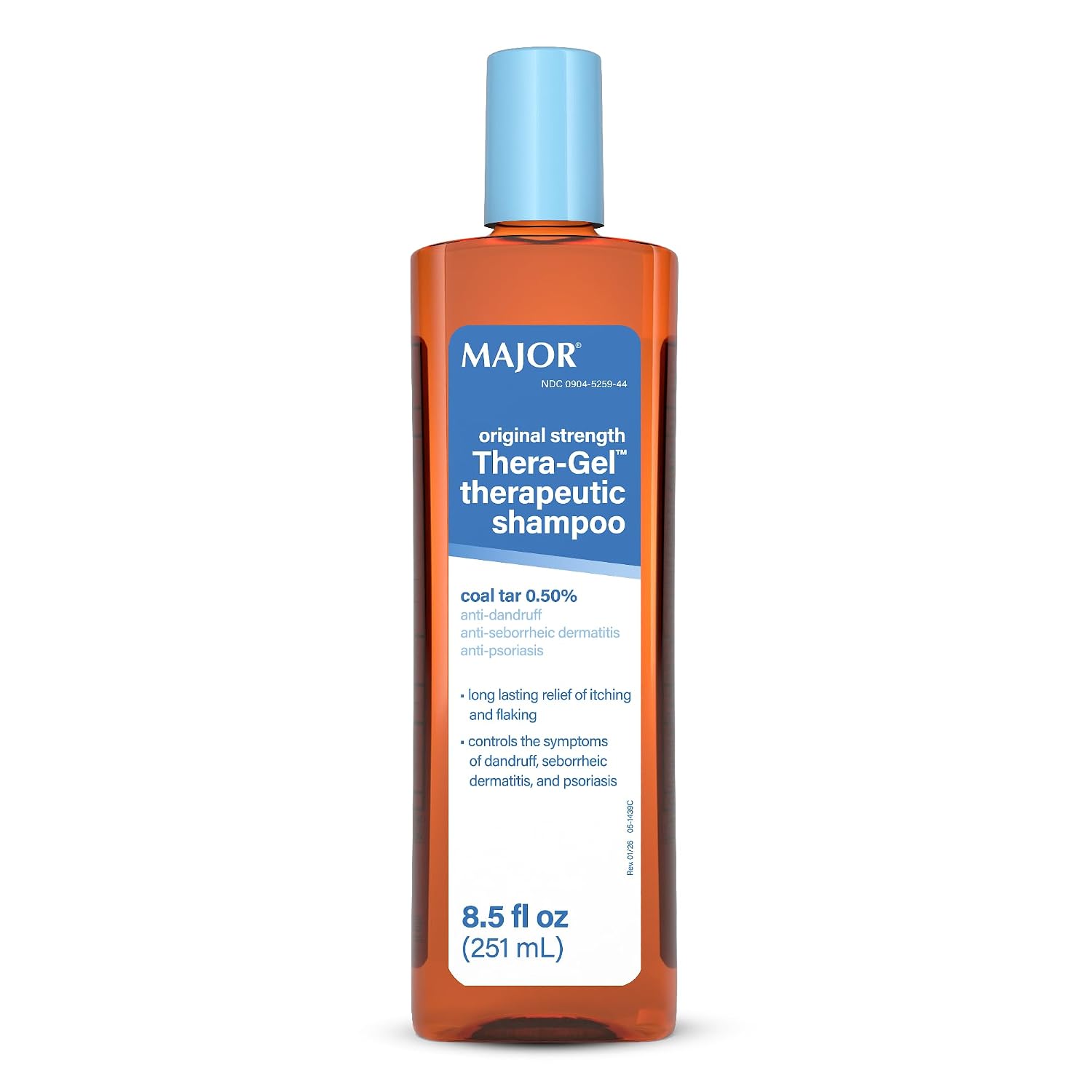Major Thera-Gel Therapeutic Shampoo - Original Strength - Coal Tar 0.50% - Helps Control The Symptoms of Seborrheic Dermatitis, Psoriasis