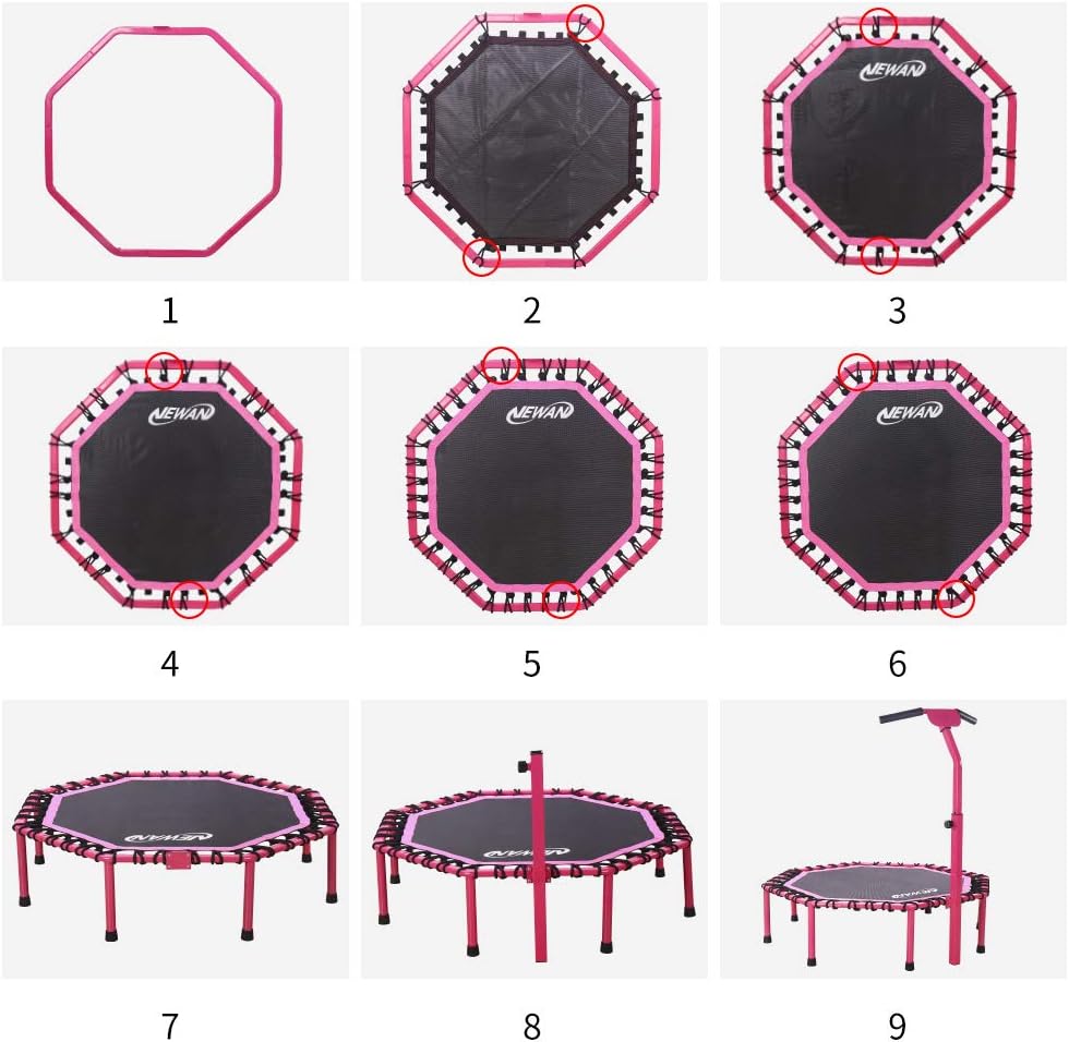 Newan 48" Fitness Trampoline with Adjustable Handle Bar
