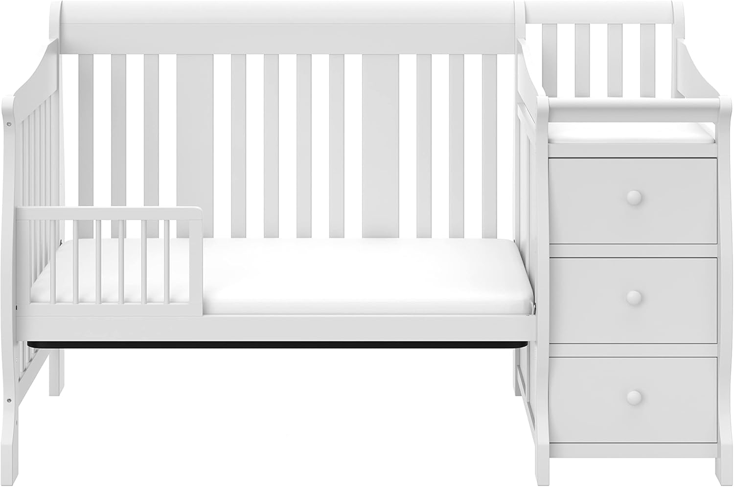 Storkcraft Portofino 5-in-1 Convertible Crib and Changer, Pebble Gray
