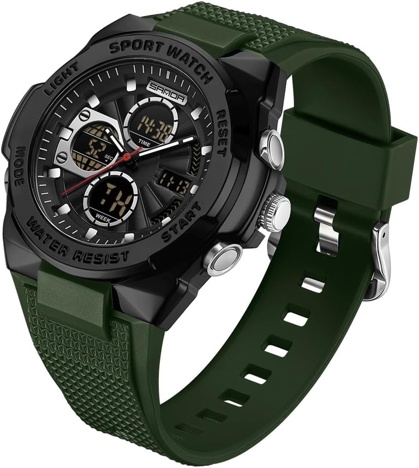 FANMIS Men's Digital Sport Watch Military LED Alarm Waterproof Quartz Watch | Tactical Outdoor Sport Watch Multi Function Led Display Alarm Stopwatch Date Quartz Rugged Style Daily Water Resistance