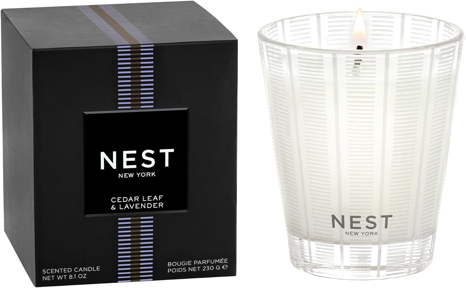 NEST New York Scented Classic Candle, Grapefruit - 8.1 oz - Up to 60-Hour Burn Time - Reusable Glass Vessel