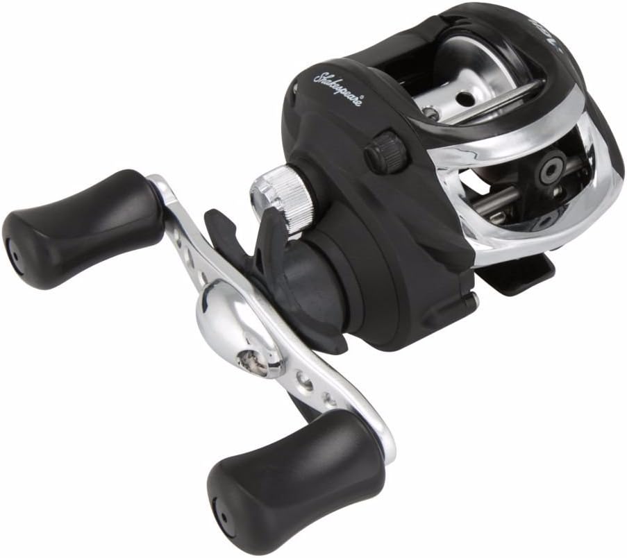 Shakespeare Agility Low Profile Baitcast Fishing Reel, Right Handle Position, Multi-Disk Drag System, Brass Drive and Pinion Gears