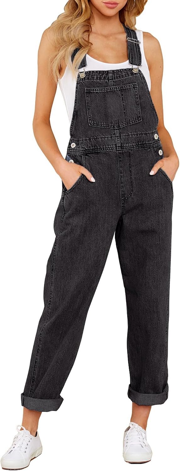 LookbookStore Denim Overalls for Women Dressy Stretch Bib Jean Jumpsuits