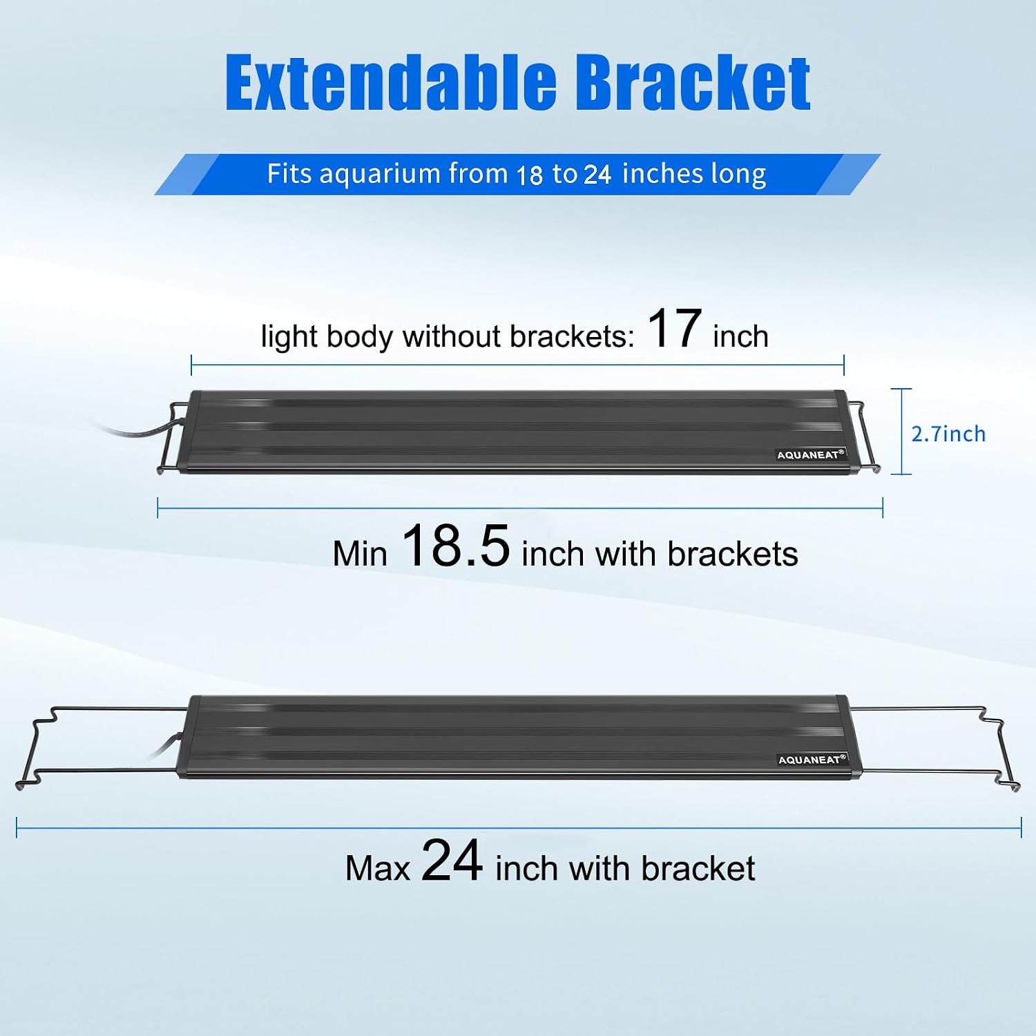 AQUANEAT LED Aquarium Light Full Spectrum 12 Inch Fish Tank Light Fresh Water