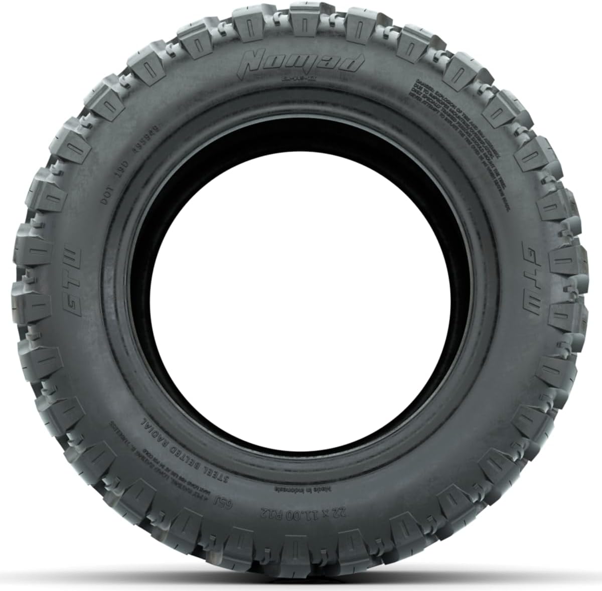 GTW Nomad 22 Inch All Terrain Radial Golf Cart Tire | 22x11-R12 | Steel Belted Radial Construction | Lift Kit Required | Universal Fitment for 12