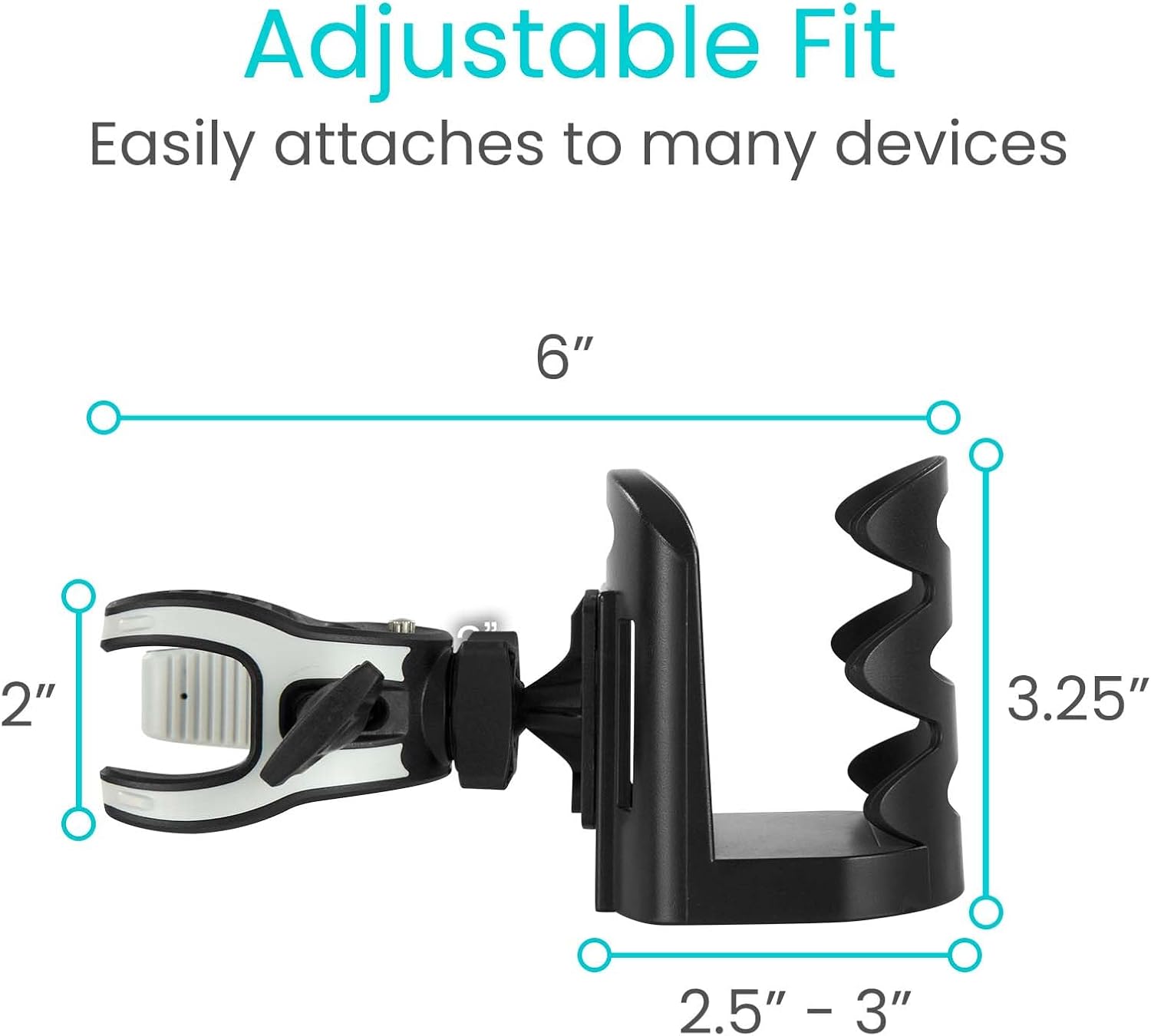 Vive Cup Holder for Walker, Wheelchair, Accessories, Stroller, Adults | Universal Clip-On Cup Holder for Bikes, Boats, Kayaks, Motorcycles