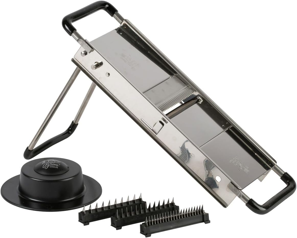 Bron Coucke Professional Mandoline Slicer – Stainless Steel – Julienne, Waffle & French Fry Cutter – Adjustable Thickness