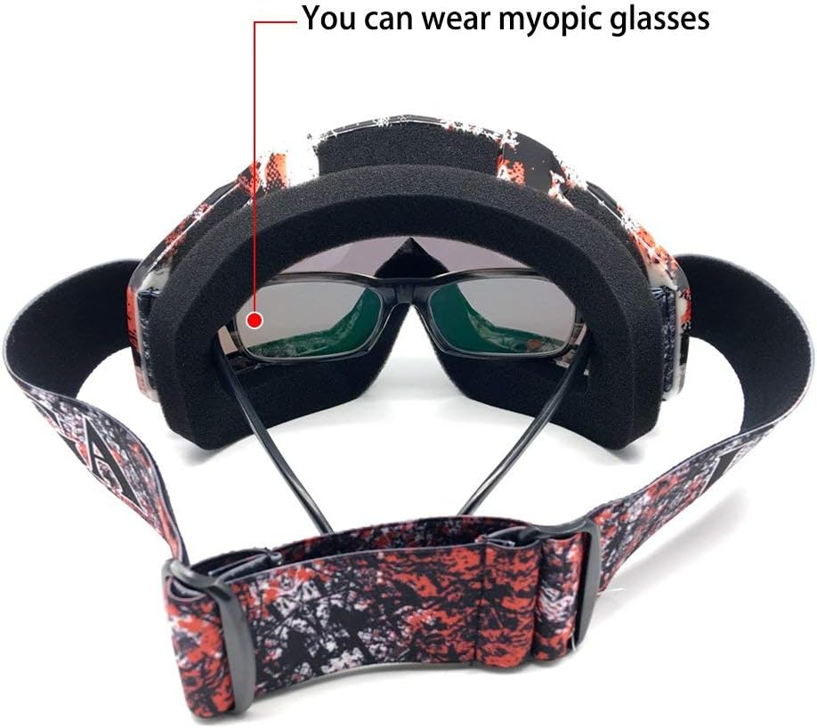 Dirt Bike Goggles, ATV Motorcycle UTV MX OTG Accessories Goggle Glasses & Anti Fog Ski Goggles, Racing Skiing Dirtbike