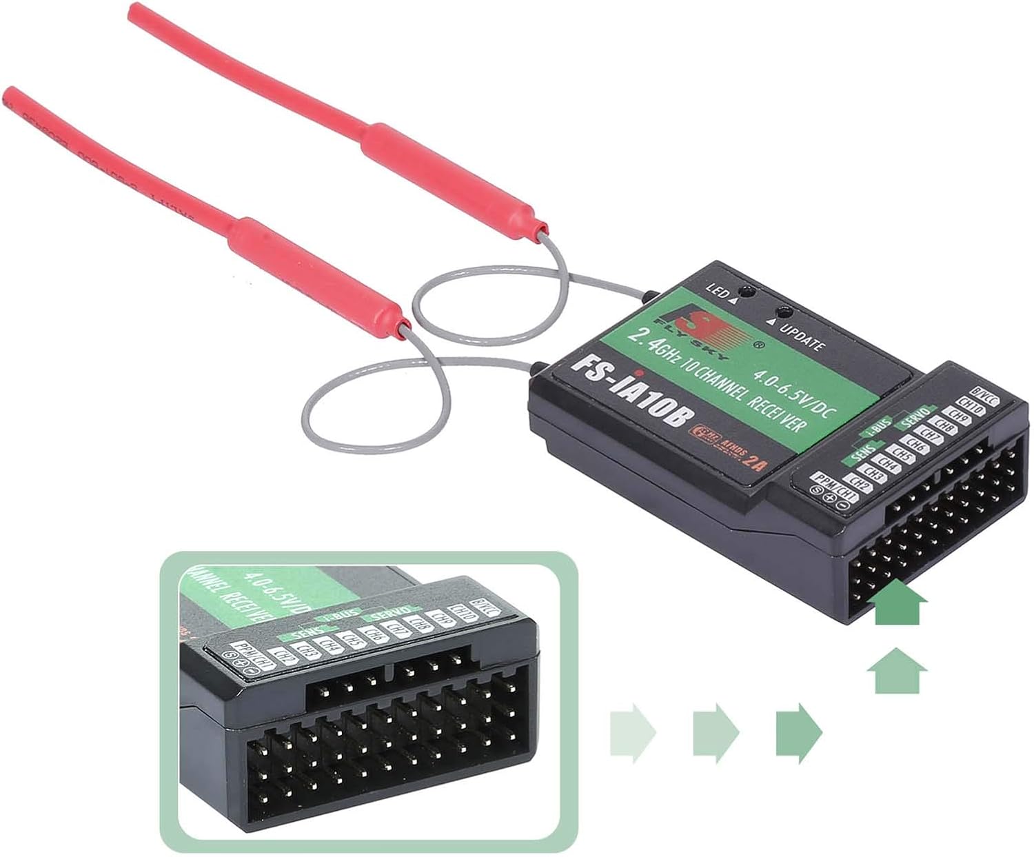 GoolRC Flysky FS-i6X 2.4GHz 10CH AFHDS 2A RC Transmitter Controller with FS-iA10B Receiver for RC Drone Airplane Helicopter