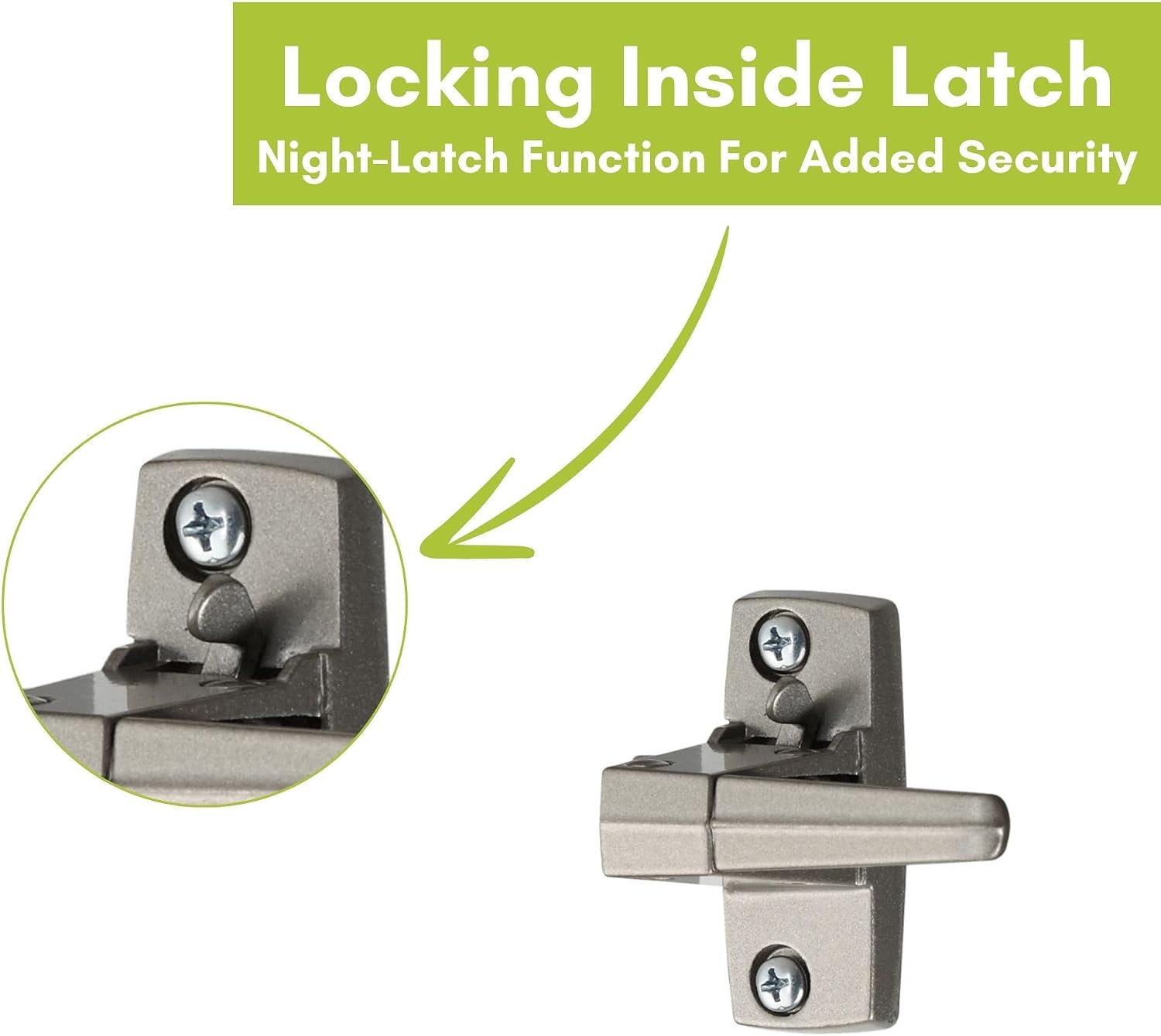 Ideal Security Model 11 Classic Push Button Handle with Latch for Storm Door and Screen Door, Silver