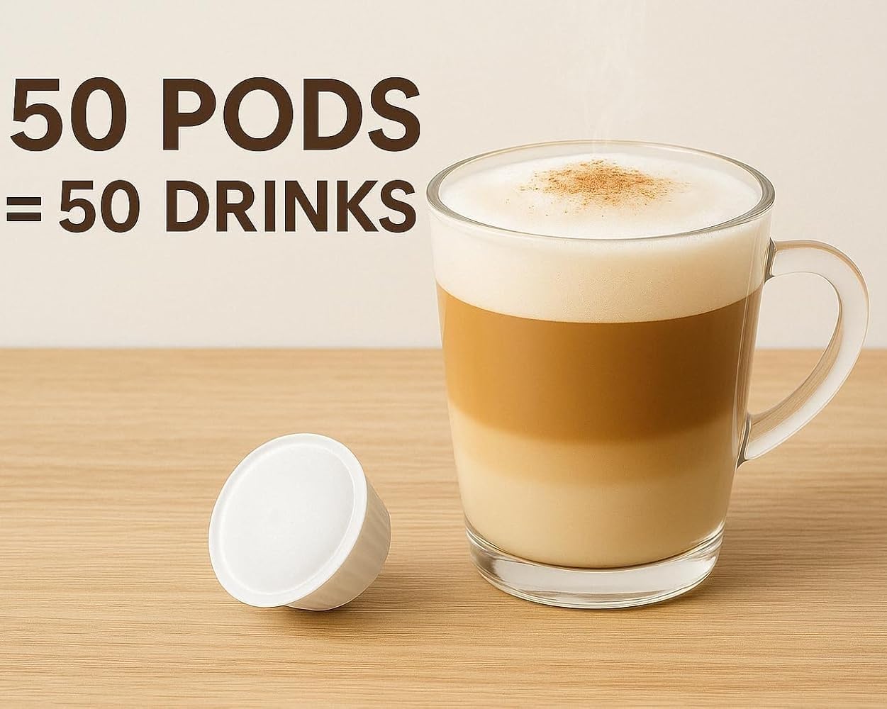 50 Milk Pods Compatible With Dolce Gusto Machines For Cappuccino & Latte Macchiato