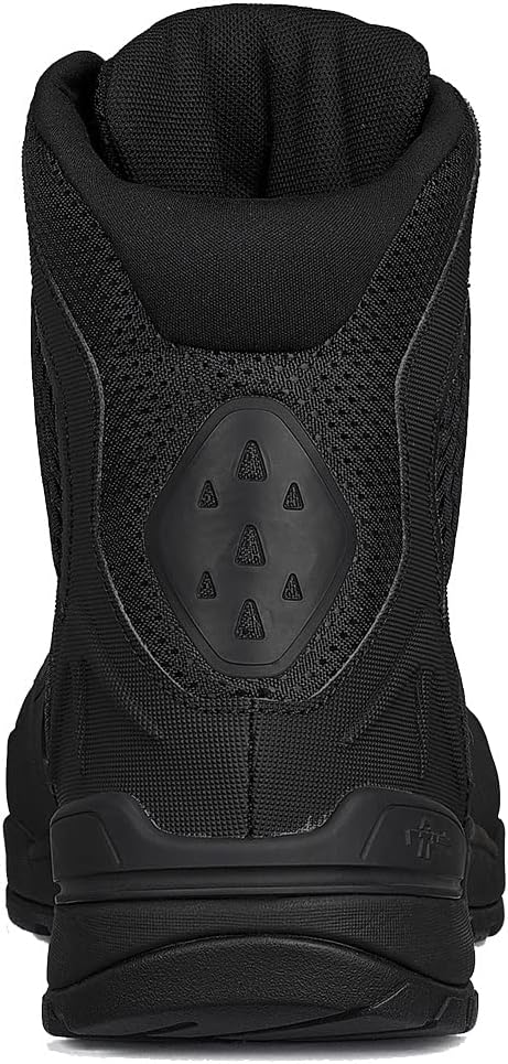 Tactical Research TR1040-T 7 Inch Ultralight Black Tactical Boots for Men - Non-Polishable Leather and Nylon with Slip-Resistant TR HiTRAC Outsole