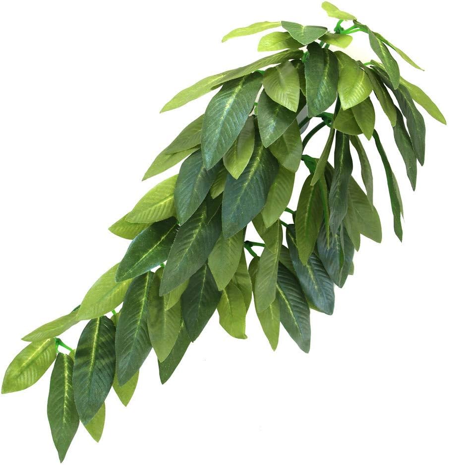SLSON Reptile Plants Hanging Silk Terrarium Plant with Suction Cup for Bearded Dragons, Lizards, Geckos
