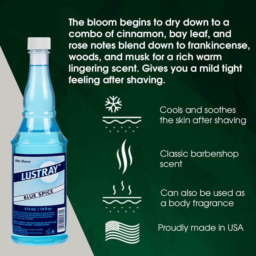 Clubman Lustray Blue Spice After Shave Lotion, 14 fl oz