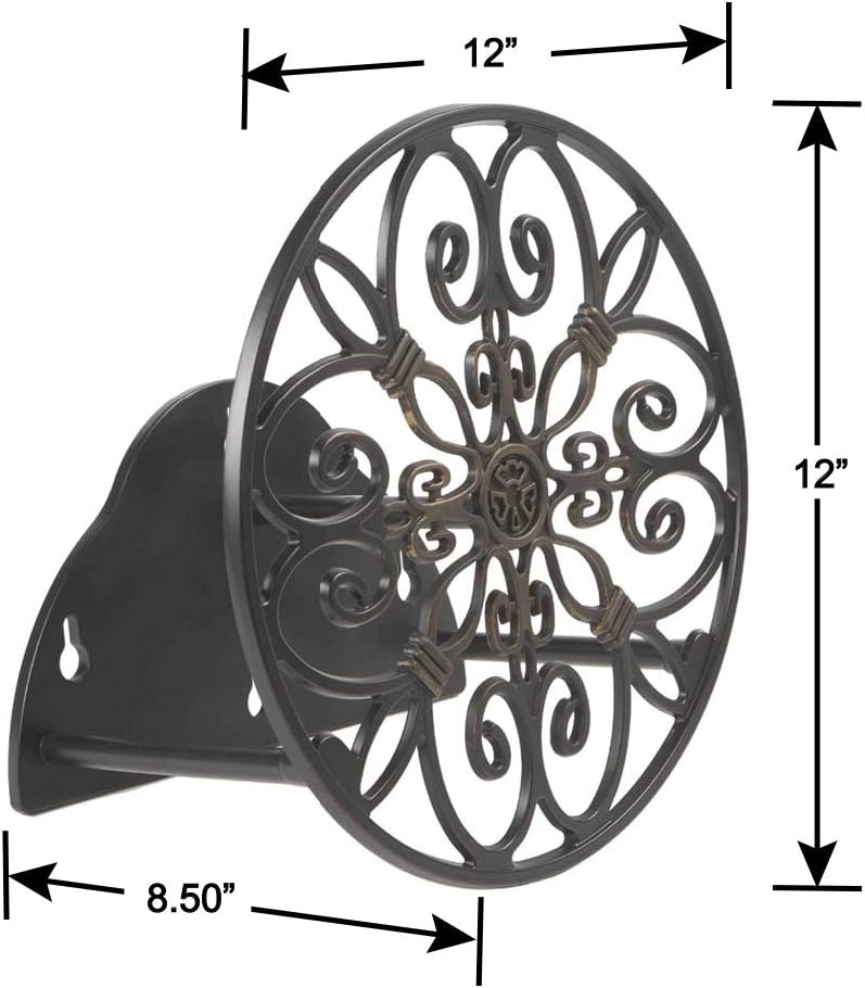 Liberty Garden Products 670 Wall Mounted Decorative Hose Butler, Holds 125-Feet of , Black