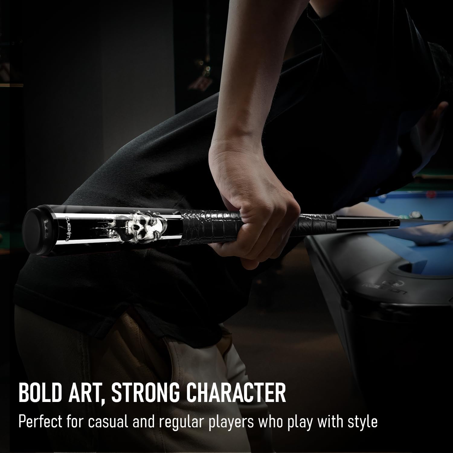 CUEBOTS Glass Fiber Cue, Glass Fiber House Cue Stick, Club Cue, Cue for Beginners, Durable Uni-QR, 3/8-10, 5/16-18 Joint, Long Lasting Glassfiber Shaft, 7-Layer Microfiber Tip