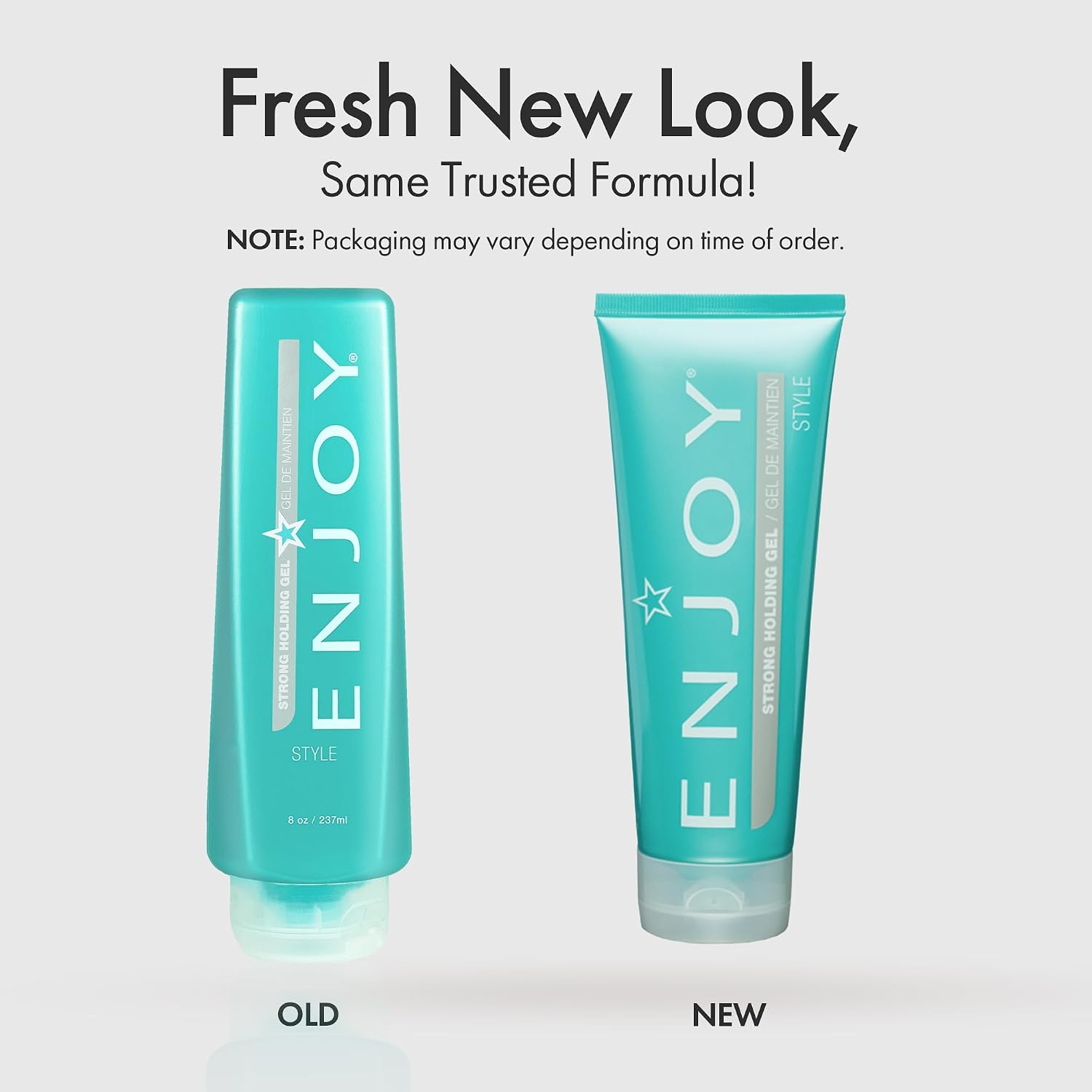 Enjoy Strong Holding Gel, Versatile, Alcohol Free Styling with Medium to Strong Hold & Volume Boost (8 oz)