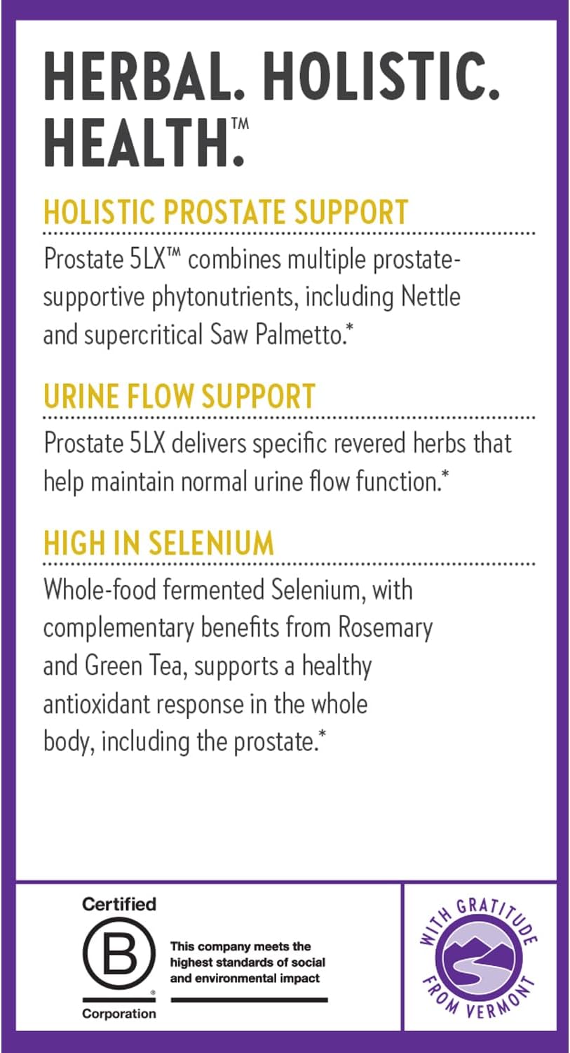 New Chapter Prostate Supplement - Prostate 5LX™ with Clinical Strength Saw Palmetto + Fermented Selenium for Men’s Wellness - 180 ct Vegetarian Capsule