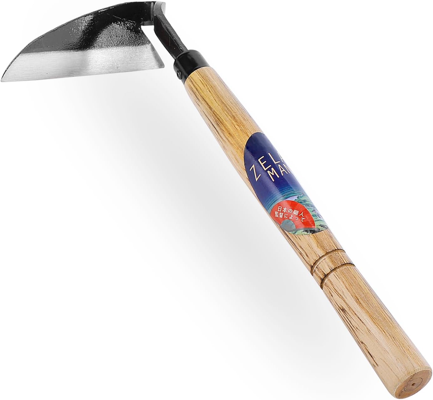 Garden Weeding Sickle/Hand Hoe, Gardening Cutting Grass Sickle, Japanese Sickle Style Hand Weeder Tool with Thick Blade&Wooden Handle
