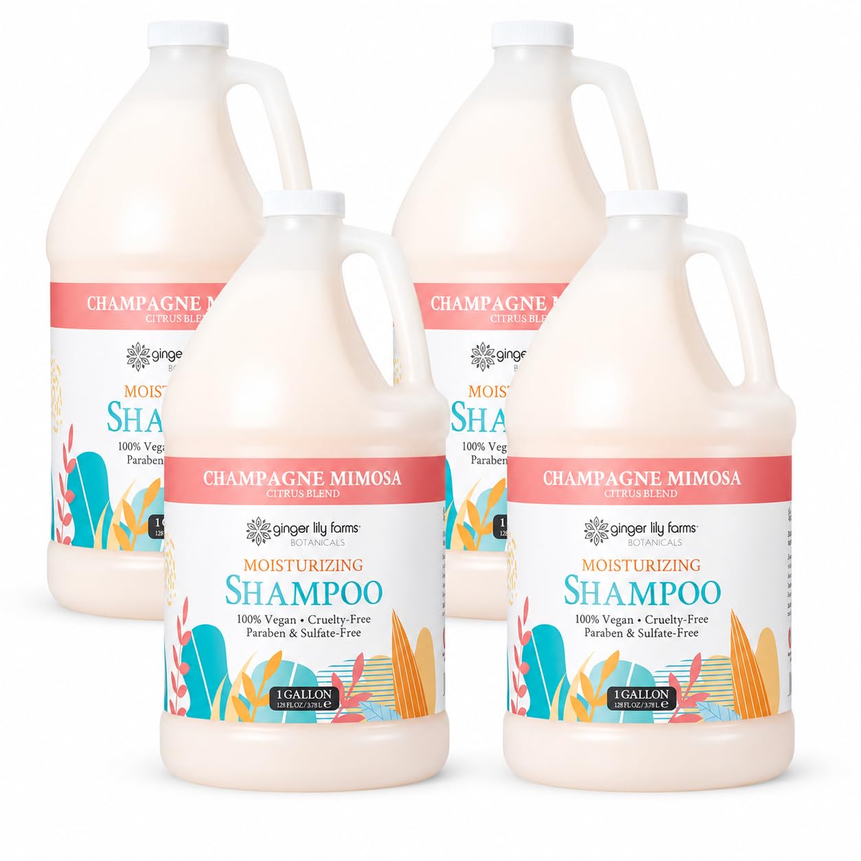 Ginger Lily Farms Botanicals Moisturizing Shampoo for All Hair Types, Coco Mango, 100% Vegan & Cruelty-Free, Coconut Mango Scent, 1 Gallon (128 fl oz) Refill | for Hands, Body & Hair, Moisturizing Wash, Salon Wash, Spa Cleanser, Salon & Spa Essentials, M…