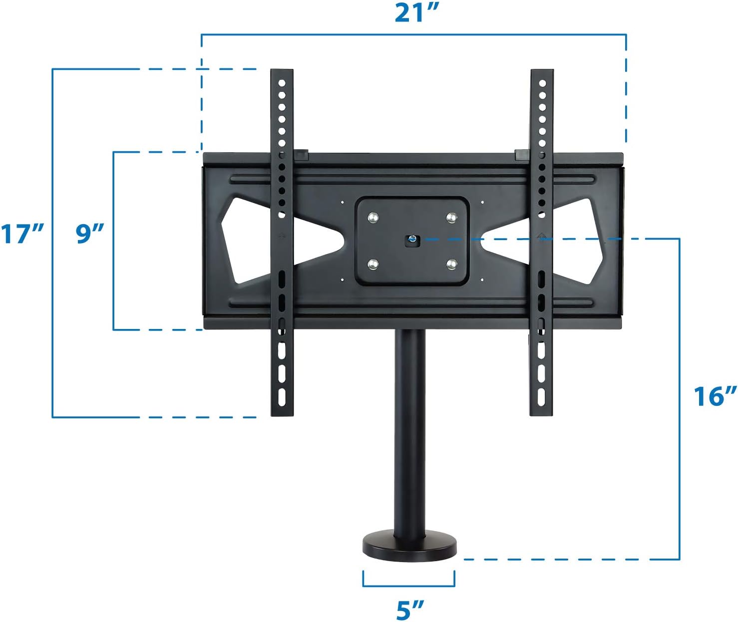 Mount-It! Bolt Down TV Stand, Anti-Tip Swivel Tabletop TV Mount for 32"–55" Screens up to 110 lbs, VESA 100x100 to 400x400, TV Base Replacement