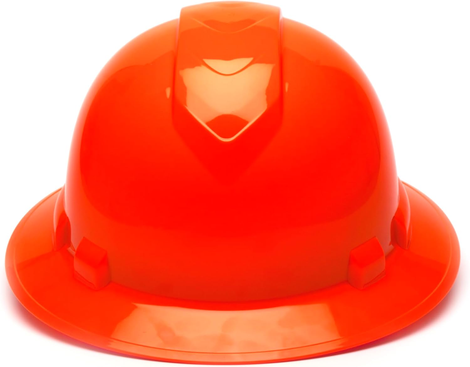 Pyramex Ridgeline Full Brim Hard Hat 4 Point Ratchet White | Full-brim sun & rain protection, HDPE shell, Ratchet suspension, Construction & utility, ANSI Z89.1 Type I Class C/G/E