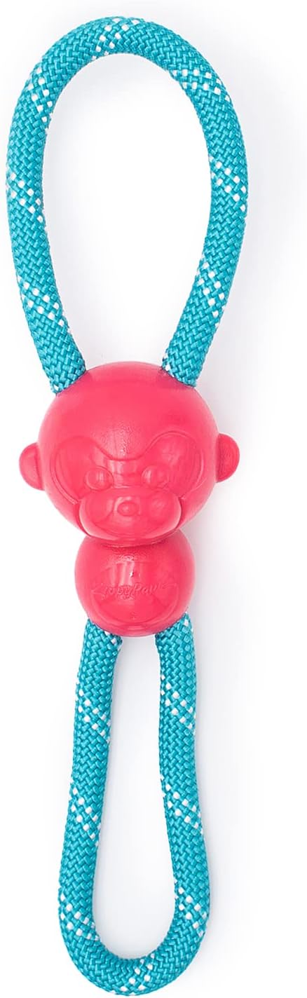 ZippyPaws RopeTugz Durable Dog Pull Rope Toy - Blue Monkey | Interactive Tug of War for Large, Medium & Small Dog, Squeaky Pet Product to Keep Them Busy, Made w/ Heavy Duty Climbing Rope