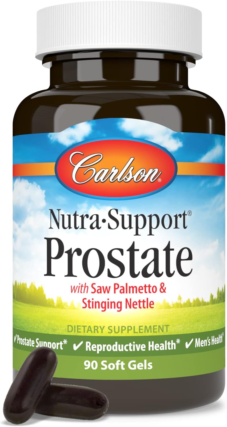 Carlson Nutra-Support Prostate, Prostate Support, Men's Health, 90 Softgels | with Saw Palmetto & Stinging Nettle; Reproductive Health