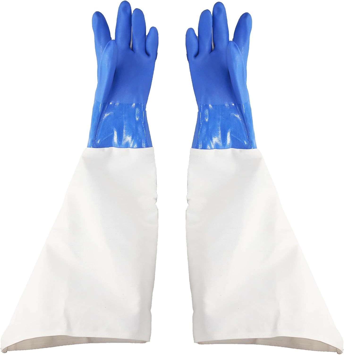 23.6" Canvas Rubber Sandblasting Sand blaster Protection Gloves for Sandblast Cabinets XL,1 pair