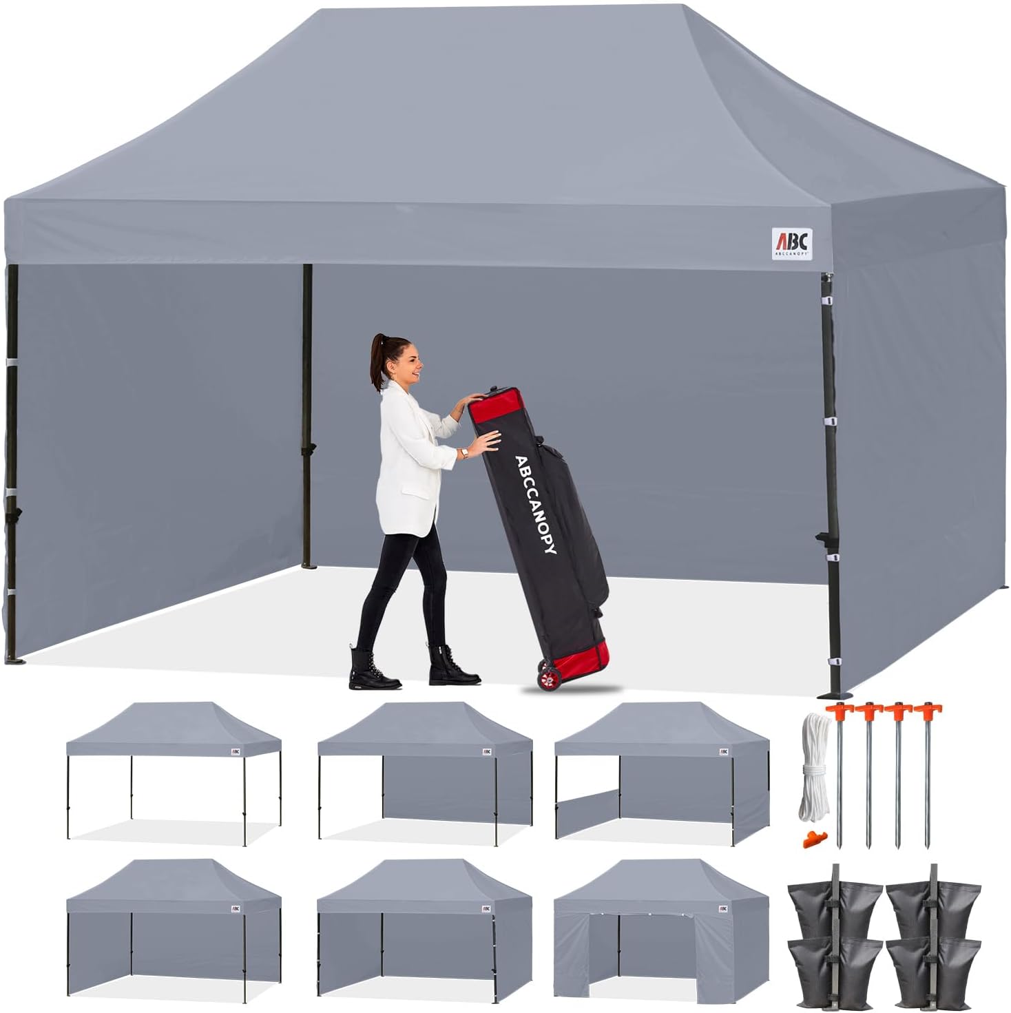 ABCCANOPY Heavy Duty Easy Pop up Canopy Tent with Sidewalls 10x20, Turquoise