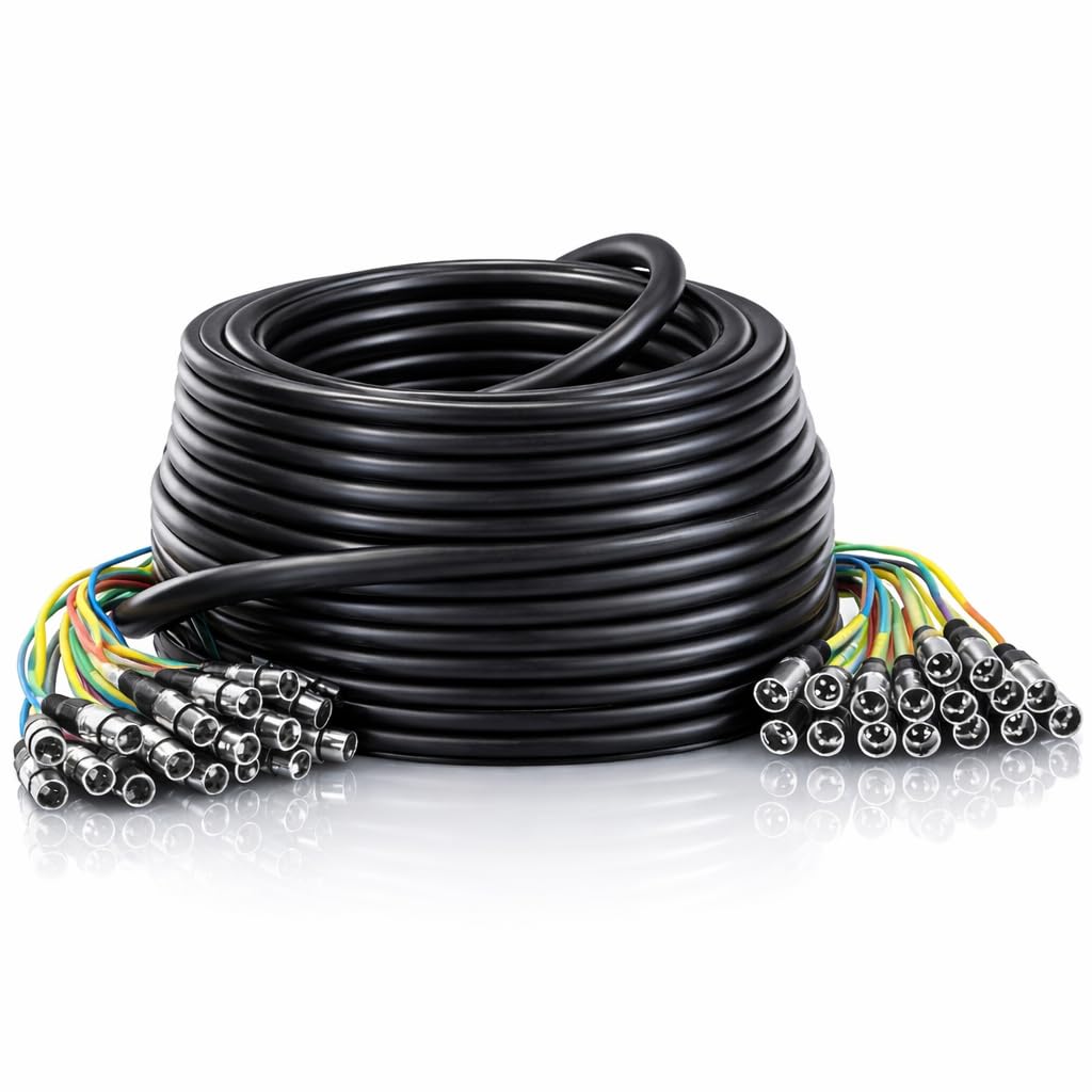Seismic Audio - SARLX-16x100-16 Channel XLR Colored Mutil-Patch Snake Cable 100 Feet