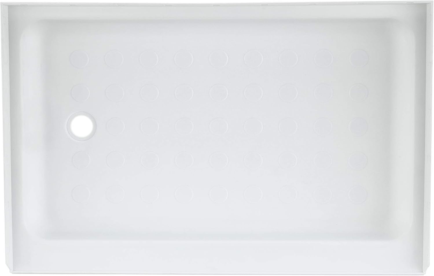 RecPro RV Shower Pan | 36" x 24" x 5" Right Drain in White | RV Shower Base | Camper Shower Pan