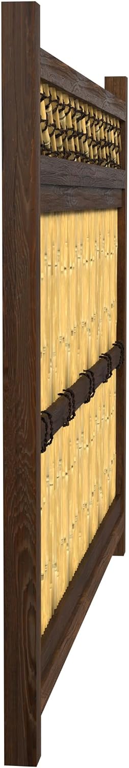 Red Lantern 4 x 1.5 ft. Japanese Bamboo Kumo Fence Panel, 4ft. x 2ft, Brown