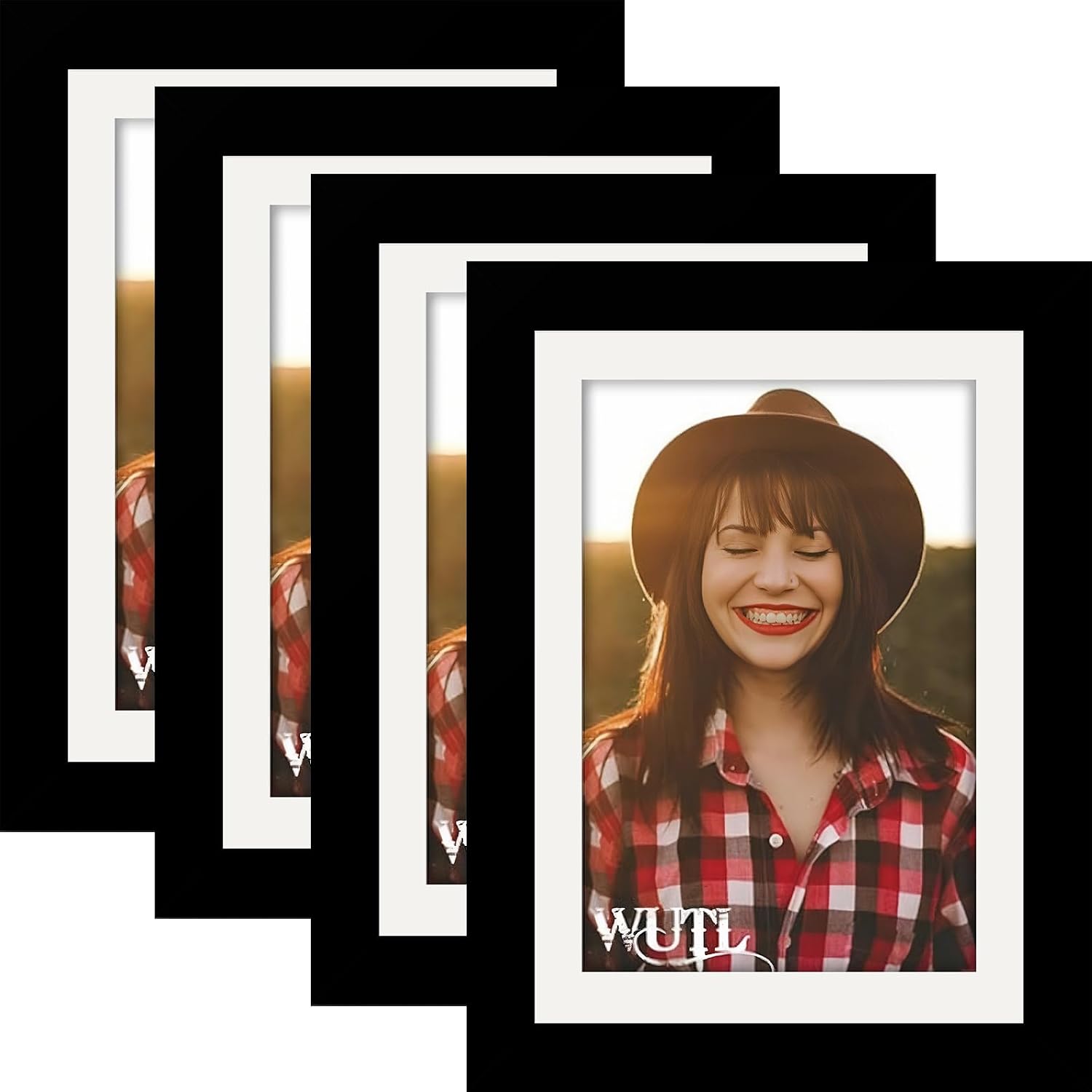 WUTL 8x8 Black Picture Frames Square