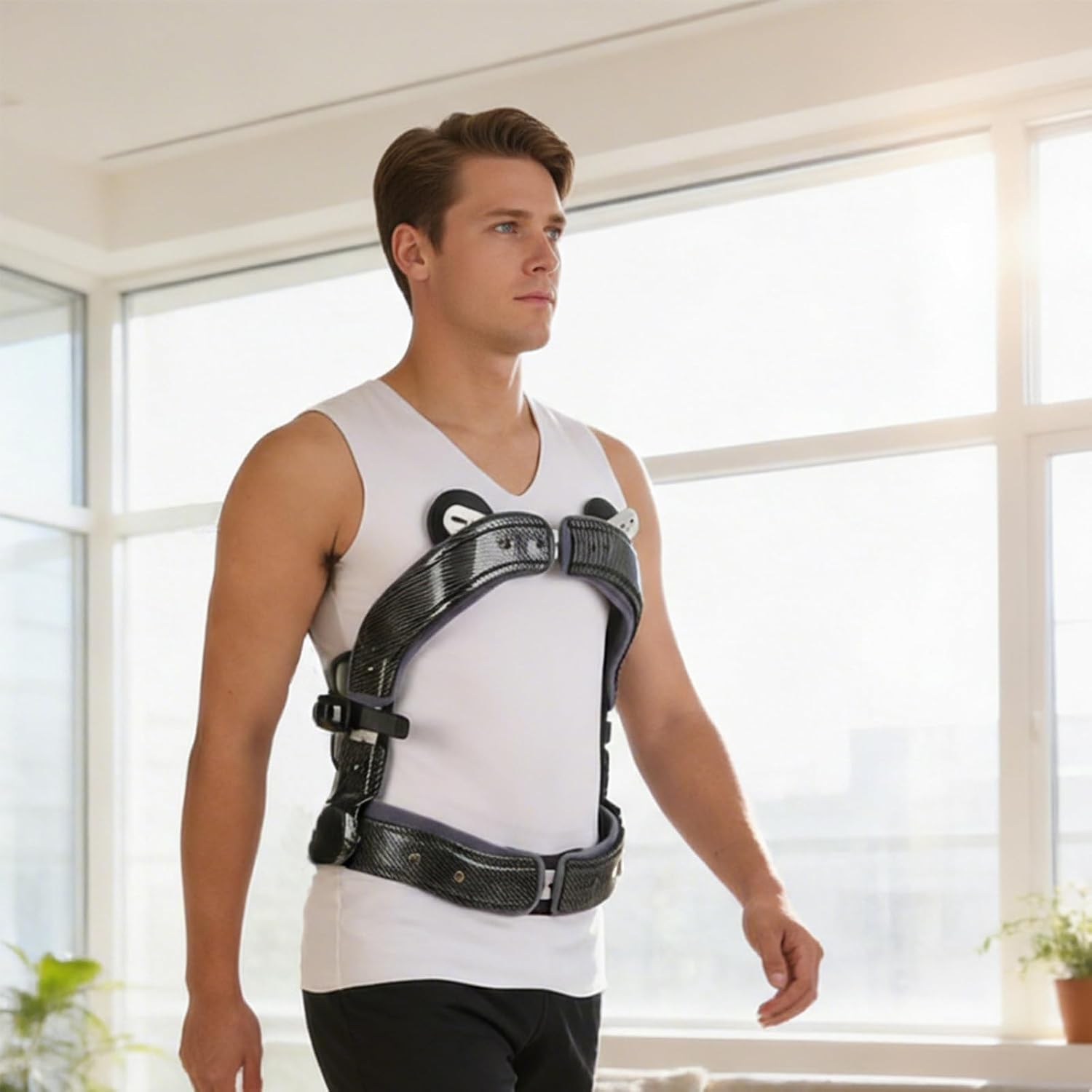 Hyperextension Back Brace, Spinal Lumbar Fracture Thoracic Medical Orthotics Spine Fixation Lumbar Thoracolumbar Brace(M)