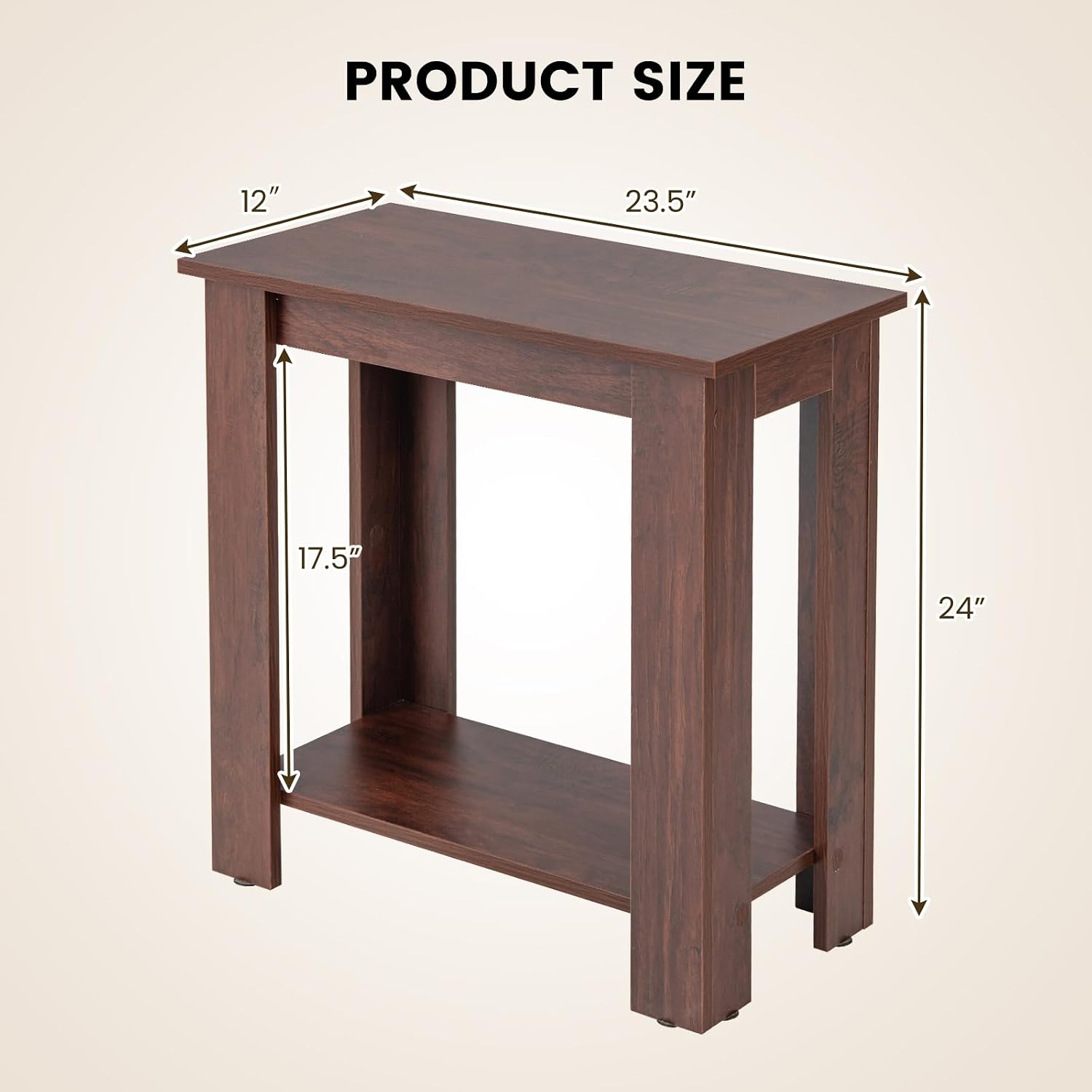 Casart End Table Coffee Sofa Wooden End Shelf Living Room Bedroom Chair Side Table Furniture Espresso