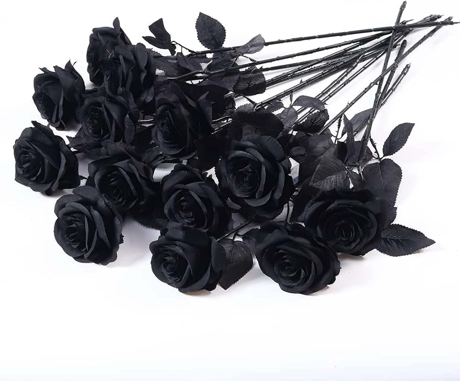 12 PCS Artificial Flowers Roses Silk Flowers Fake Long Stem Artificial Roses for Home Wedding Decorations (Yellow)