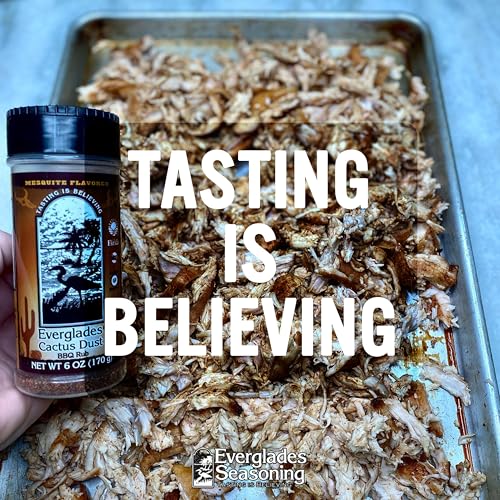 Everglades Cactus Dust BBQ Seasoning - Gluten Free - Mesquite, 6 oz | Southern Cuisine Blend, No Pesticides, Caramelized Crust