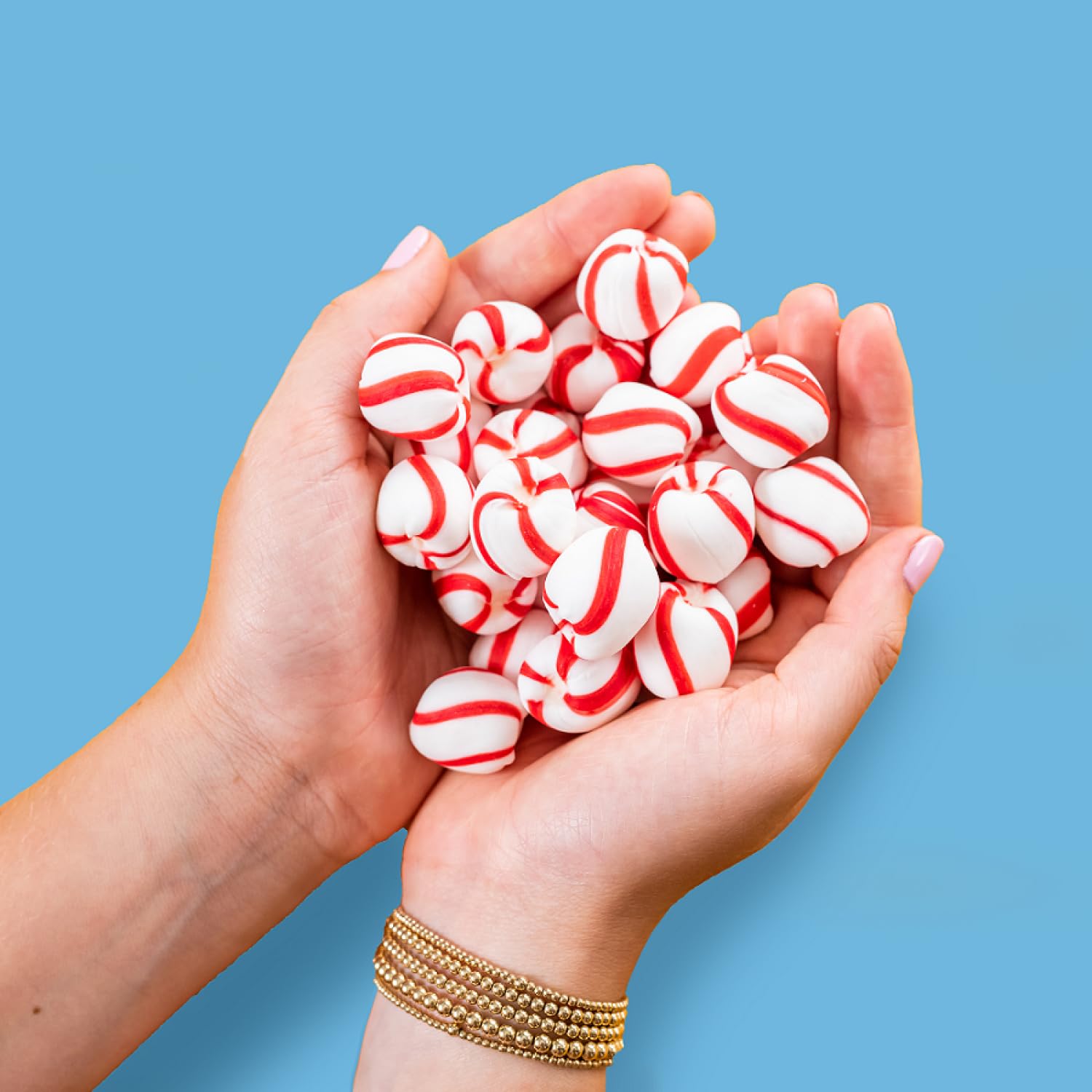 Brach's Sweet Stripes Soft Peppermint Candy, Individually Wrapped, 350 Ct | Melt-away soft peppermint mints, red & white, real peppermint oil, individually wrapped, party, candy dish