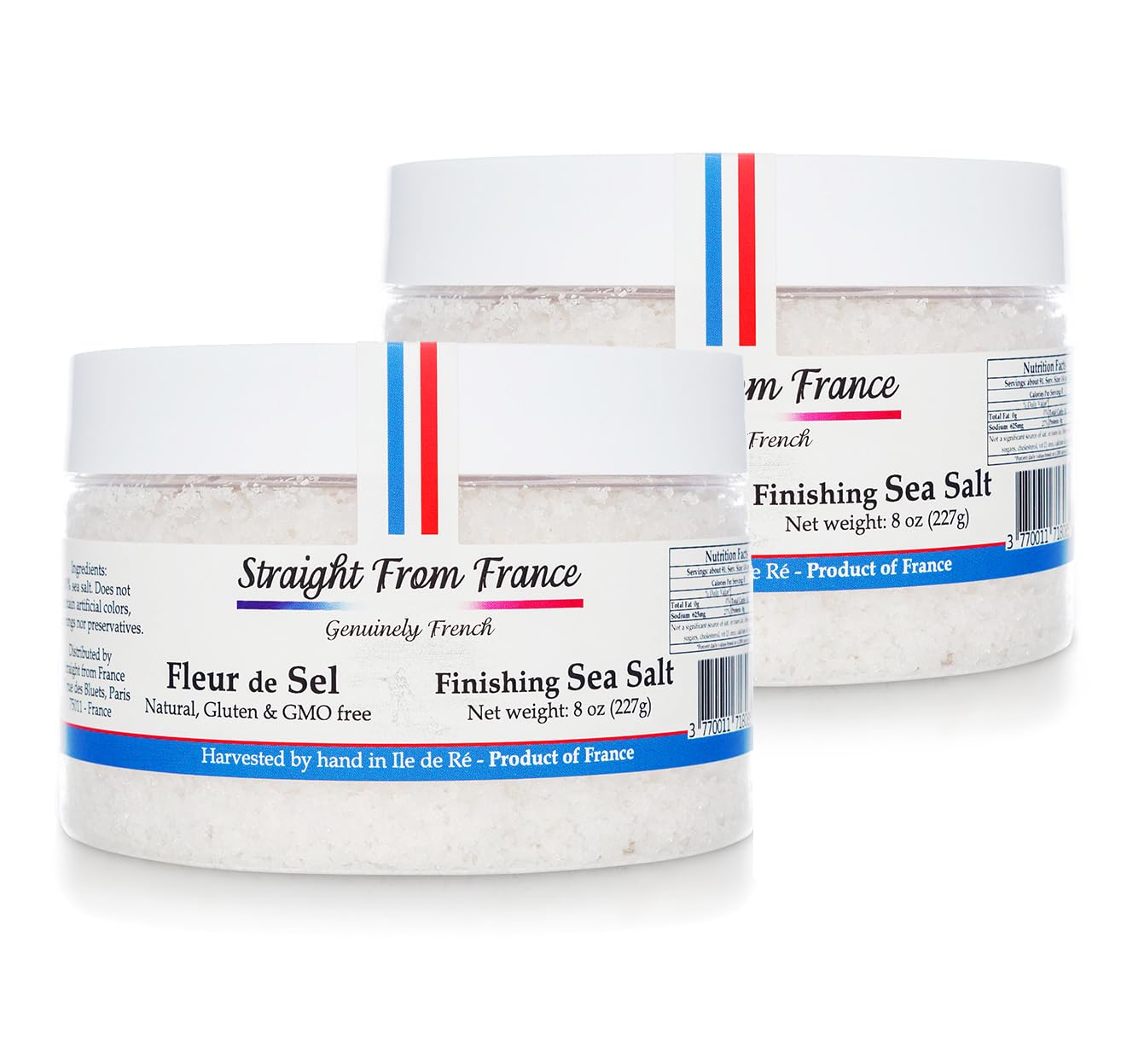 Straight from France Genuinely French Fleur De Sel Flaky Sea Salt | Finishing salt rich in minerals & electrolytes, flaky sea salt for baking and seasoning dishes, hand harvested, 1.5oz jar