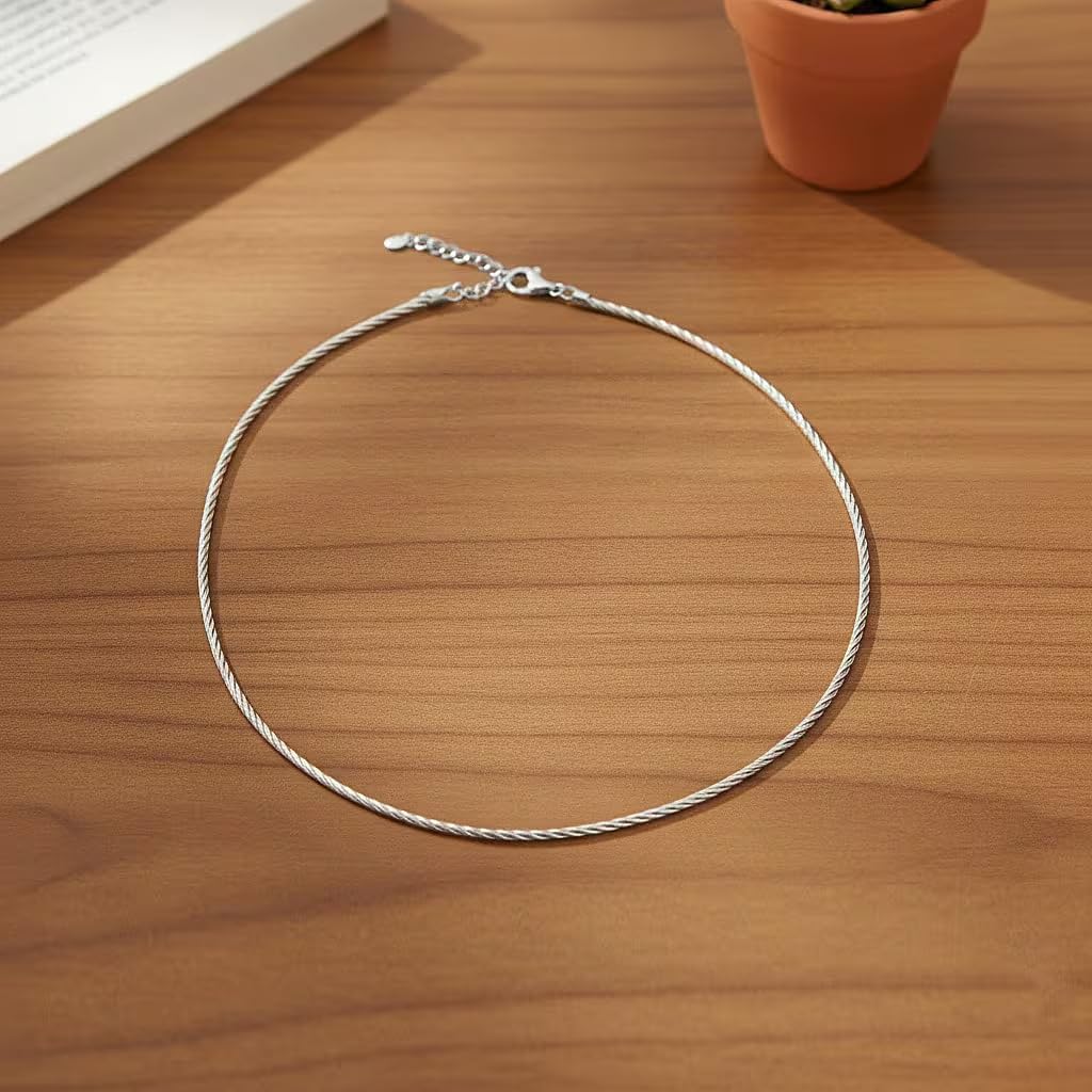 Shop LC Chain Necklace in Rhodium Over Sterling Silver 18.6 Grams 17 Inches