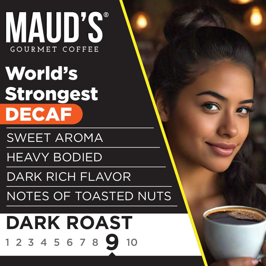 Maud’s Decaf Dark Roast Coffee Pods, 100ct | Decaffeinated Coffee in Single Serve Pods – Compatible with Keurig Coffee Makers