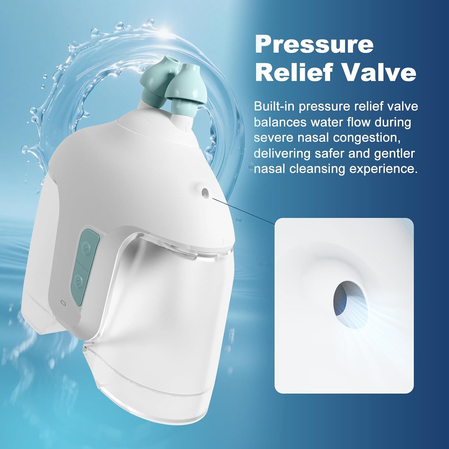Sonmol Electric Nasal Irrigation System with 50 Saline Packets | Dual Gentle & Strong Cleaning Modes, Nasal Congestion Relief, Auto Pressure Relief