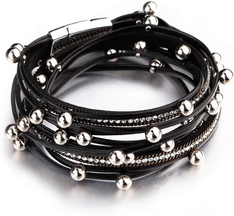 Fesciory Leather Wrap Bracelets for Women, Boho Western Layered Jewelry