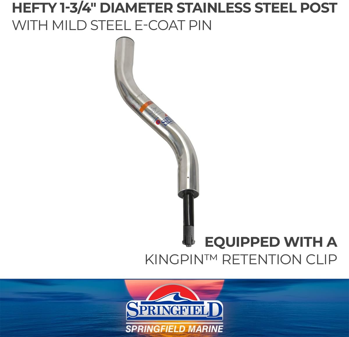 Springfield Marine 1610413-OSS Kingpin Offset Post - 1-3/4",Silver,Black